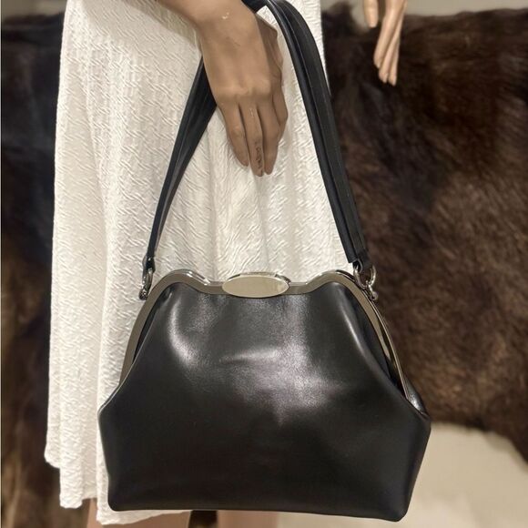 Premium Oil Wax Cowhide Handmade Custom Metal Frame Handbag & 2 Strap Styles - Picture 4 of 16